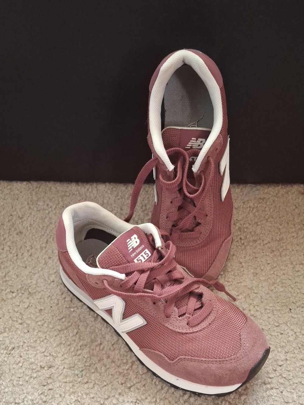 New Balance Women's Maroon and White 515 Retro Sneaker